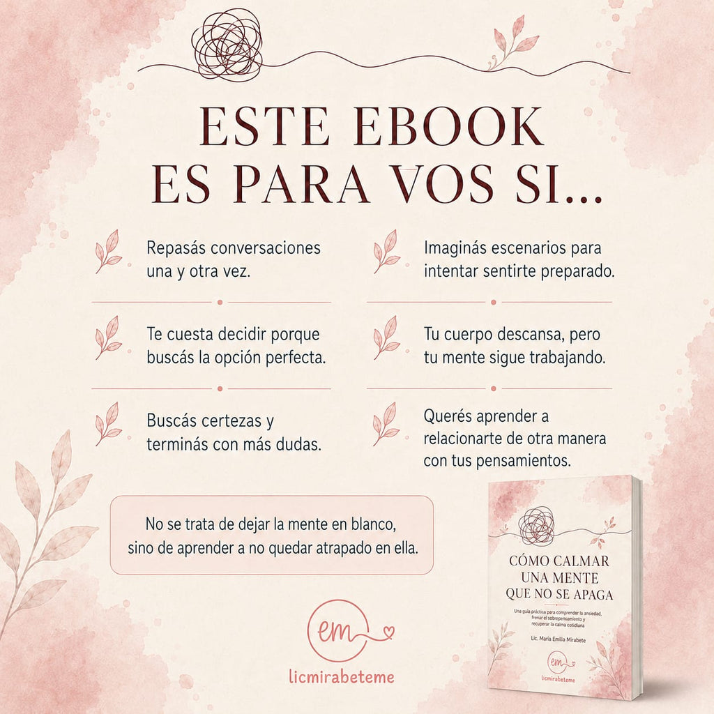 Cómo calmar una mente que no se apaga - Ebook sobre ansiedad y sobrepensamiento